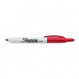 Retractable Permanent Marker, Fine Point, Red