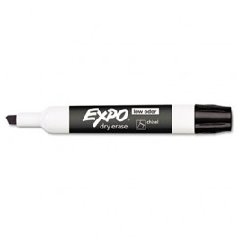 Low Odor Dry Erase Marker, Chisel Tip, Black