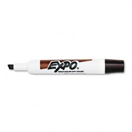 Dry Erase Marker, Chisel Tip, Brown, Dozen