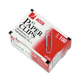 Smooth Economy Paper Clip, Steel Wire, No. 3, Silver, 100/Box, 10 Boxes/Pack