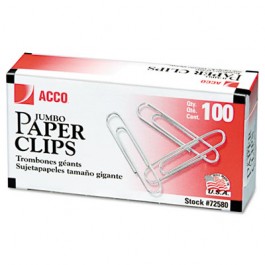 Smooth Economy Paper Clip, Steel Wire, Jumbo, Silver, 100/Box, 10 Boxes/Pack