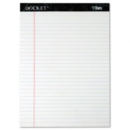 Docket Ruled Perforated Pads, Legal Rule, Letter, White, 50 Sheets