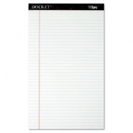 Docket Ruled Perforated Pads, Legal Rule/Size, White