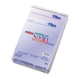 Spiral Steno Notebook, Gregg Rule, 6 x 9, Orchid, 4 80-Sheet Pads/Pack