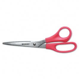 All Purpose Value Stainless Steel Scissors, 8", Red