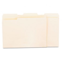 Recycled Interior File Folders, 1/3 Cut Top Tab, Letter, Manila, 100/Box