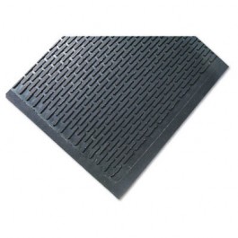 Crown-Tred Indoor/Outdoor Scraper Mat, Rubber, 44-1/2 x 67-3/4, Black