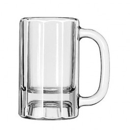Glass Mugs & Tankards, Paneled Mug, 10oz, 5 3/8" Tall