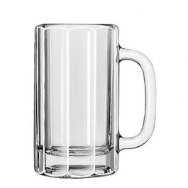 Glass Mugs and Tankards, Paneled Mug, 16oz, 6 1/8" Tall