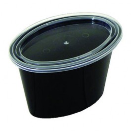 Ellipso Portion Cups, 1-Comp, Black/Clear, 2oz