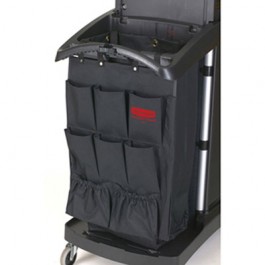 Organizer for Cleaning Carts, Black, 9-Pocket, Fabric, 28L x 19 3/4W x 1 1/2H