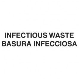 Medical Decal, "Infectious Waste", 10 x 4, White