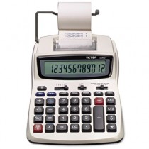 1208-2 Two-Color Compact Printing Calculator, 12-Digit LCD, Black/Red