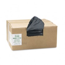 Recycled Can Liners, 56 gal, 1.25 mil, 43 x 48, Black