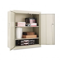 Assembled 42" High Storage Cabinet, w/ Adjustable Shelves, 36w x 18d, Putty