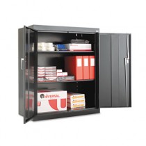 Assembled 42" High Storage Cabinet, w/ Adjustable Shelves, 36w x 18d, Black