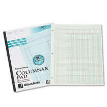 Accounting Pad, Six Six-Unit Columns, 8-1/2 x 11, 50-Sheet Pad
