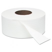 White Jumbo Roll One-Ply Bath Tissue, 9" dia, 2000 ft