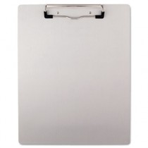 Brushed Aluminum Plastic Clipboard, 1/2" Capacity, Holds 8-1/2w x 11h, Silver