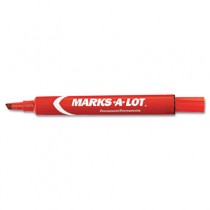 Permanent Marker, Large Chisel Tip, Red, Dozen