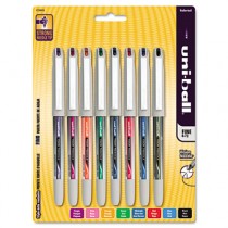 Vision Needle Roller Ball Stick Liquid Pen, Assorted Ink, Fine, 8 per Set