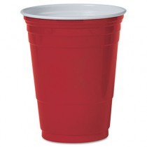 Plastic Party Cold Cups, 16 oz., Red