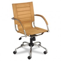 Flaunt Series Mid-Back Manager's Chair, Camel Microfiber/Chrome