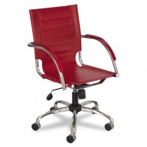 Flaunt Series Mid-Back Manager's Chair, Red Leather/Chrome