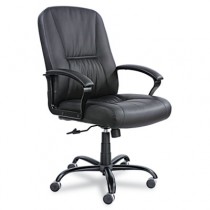 Serenity Big & Tall High-Back Chair, Black Leather