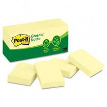 Recycled Notes, 1-1/2 x 2, Canary Yellow, 12 100-Sheet Pads/Pack