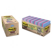 Super Sticky Pads Cab Pack, 3 x 3, T. Breeze Colors, 70 Sheets/Pad, 24 Pads/Pack