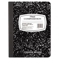 Black Marble Composition Book, Wide Rule, 9-3/4 x 7-1/2, 100 Sheets