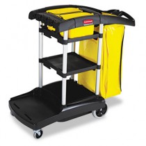 High Capacity Cleaning Cart, 21-3/4w x 49-3/4d x 38-3/8h, Black