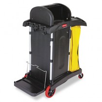 High-Security Healthcare Cleaning Cart, 22w x 48-1/4d x 53-1/2h, Black