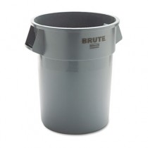 Brute Refuse Container, Round, Plastic, 55 gal, Gray