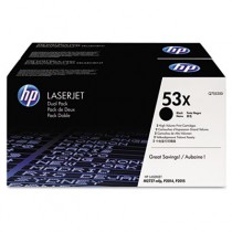 HP 53X, 2-pack High Yield Black Original LaserJet Toner Cartridges