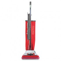 Heavy-Duty Commercial Upright Vacuum, 17.5lb, Chrome/Red