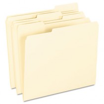 Anti Mold and Mildew File Folders, 1/3 Cut Top Tab, Letter, Manila, 100/Box