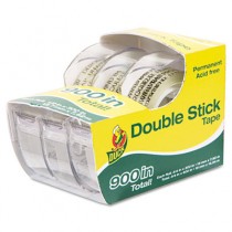 Permanent Double-Stick Tape, 1/2" x 300", 1" Core, Clear