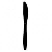 Plastic Cutlery, Heavy Mediumweight Knives, Black