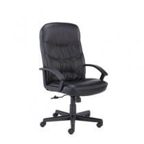 VL641 Leather High-Back Swivel/Tilt Chair, Metal, 25-3/4w x 28-1/2d x 47h, Black
