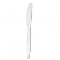 Full Length Polystyrene Cutlery, Knife, White