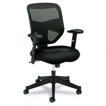 VL531 High-Back Work Chair, Mesh Back, Padded Mesh Seat, Black