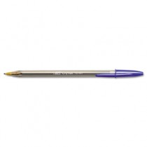 Cristal Ballpoint Stick Pen, Blue Ink, Bold, Dozen