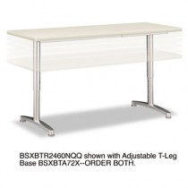 Rectangular Training Table Top Without Grommets, 60w x 24d, Light Gray
