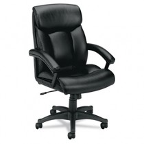 VL151 Executive High-Back Chair, Black Leather