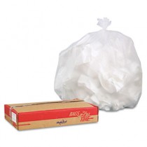 High-Density Can Liners, 44 x 48, 56-Gallon, 24 Micron, Clear, 100/Case