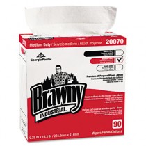 Medium-Duty Premium Wipes, 9 1/4 x 16 3/8, White, 90 Wipes/Box