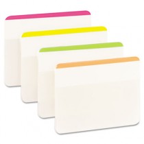 Durable File Tabs, 2 x 1 1/2, Striped, Assorted Fluorescent Colors, 24/Pack