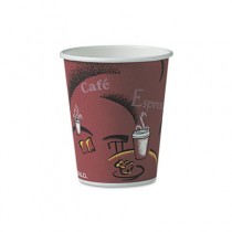 Bistro Design Hot Drink Cups, Paper, 10 oz, Maroon
